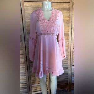 Nasty Gal Blush Lace Mini Dress